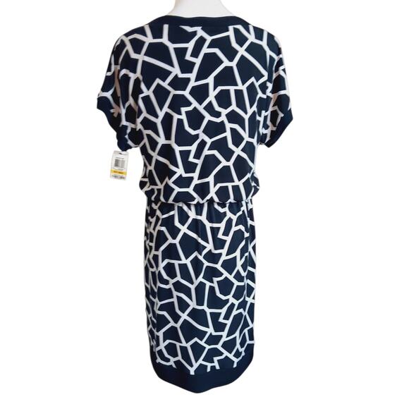 NEW ALFANI Dress PETITE Medium Stretchy Career Office Work Travel‎ Navy Blue - Picture 2 of 10